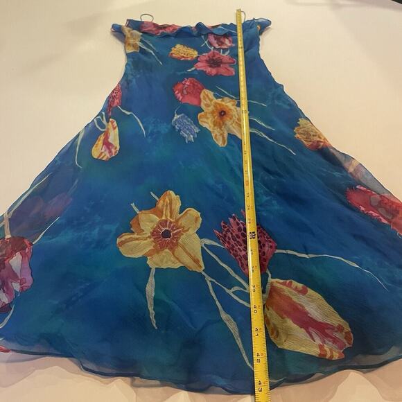 Ralph Lauren Collection Purple Label Floral 90s Silk Slip Dress Midi Sleeveless - Picture 3 of 15